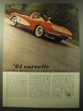 1961 Chevrolet Corvette Car Ad - 61 Corvette new form and fineness