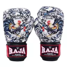 RAJA Gloves for Men Boxing Muay Thai Sparring Twin Rooster Handmade Semi Leather