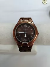 Accutime Watch Corp Stainless Steel Case back Copper Colored Watch