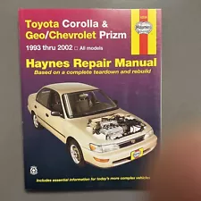 Haynes Toyota Corolla & Geo/Chevrolet Prizm 1993-2002 All Models Repair Manual. (For: 1995 Geo Prizm)