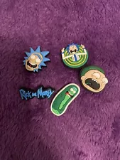 For RICK & MORTY Shoe Charms Cartoon Kids Children Compatible w/ CROCS (5 Pc)