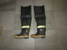 Vintage Firefighter Steel Toe Protekshin Fire Boots, Size 8 USA Made