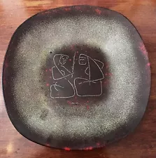 Mid Century Maurice Heaton Fused Glass Studio Plate 8.5” SIGNED