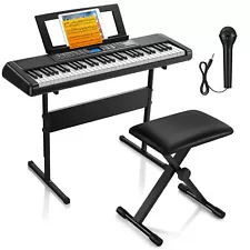 Donner DEK-200 Electronic Keyboard 61 Key With Stand Bench Microphone 300 Tones