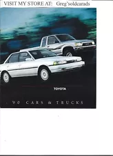 1990 Toyota sales brochure: Cressida, Camry, Corolla, Tercel, Supra, Celica, PU