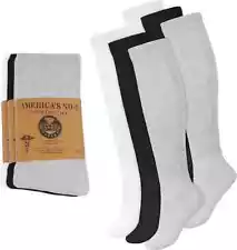 6-12Pairs Men's Diabetic Over The Calf - Knee High Compression Cotton Crew Socks