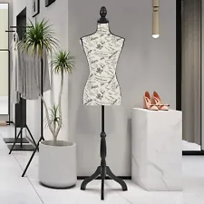 Female Model Dress Form Mannequin Torso Manikin w/Height Adjustable Tripod Stand