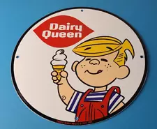 New ListingVintage Dairy Queen Sign - Dennis the Menace Porcelain Diner Gas Pump Sign