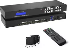 4x4 HDMI Matrix Switch 4 in 4 Out Rack Mount 4K@30Hz EDID + RS232 + LAN Port