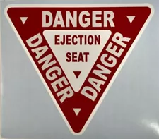 Humorous Aircraft 'Ejection Seat' Warning Decal, Unique Jet Aviation DEC-0130-SM