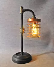 Sagebrook Home Steampunk Water Pipe Retro Table Lamp with Shade Batteries Works