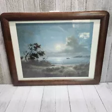 Vintage Dalhart Windberg ' Moonlit Cove ' Print with Custom Frame