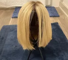 100% Human Hair Blonde With Brown Roots Bob Wig *Extra Products Included*