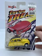 Vintage Maisto Turbo Tread Die Cast Metal Citroen 2CV #8732 Yellow/Black