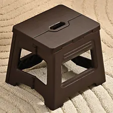 Retro Brown Small Stool Chair Plastic Portable Shower Folding Step Stool 1PCS