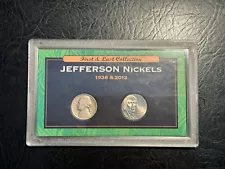 Jefferson Nickels First and Last Collection 1938 and 2013 COA