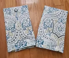 Pottery Barn Jessie Standard Pillow Shams Set Of 2 Organic Cotton Blue Multi