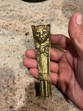 vintage very nice cat nutcracker solid brass