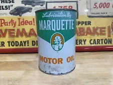 Marquette Motor Oil Can Metal Quart NOS Full Vintage Original Chicago IL