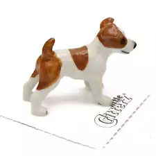 Little Critterz Dog - Jack Russell "Ajax" Animal - Miniature Porcelain Figurine