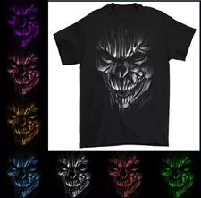 Demon Skull T-Shirt Devil Grim Reaper Clown Halloween Scary Gothic Satan Mens