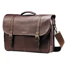 Samsonite Leather Flapover Case, 16 x 6 x 13, Brown