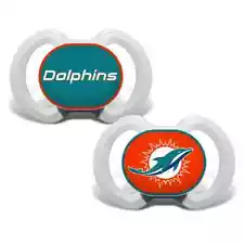 *SALE* MIAMI DOLPHINS NFL FOOTBALL ORTHODONTIC BABY PACIFIERS 2-PACK BPA FREE!