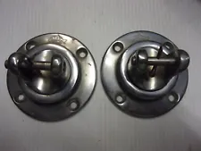 LEE'S MIAMI BRONZE OUTRIGGER SWIVEL MOUNT BASES, MATCHED PAIR VINTAGE