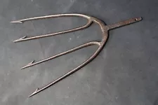 Antique Early Hand Forged Fishing Spear Trident Eel Fork Frog Gig Hunting Tool