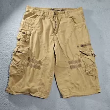 Twoce Cargo Shorts Men’s 32 Beige Skater Pockets Grunge Utility Modern Cotton