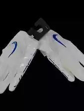 NCAA Nike Vapor Jet 7.0 Football Gloves SFIA White Blue (129862) Men's Size XL