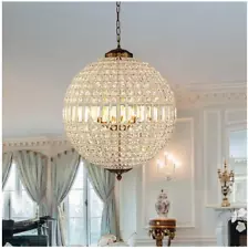 EDISLIVE Allenglade 5-Light Unique Antique Gold Globe Chandelier Crystal Accent