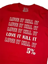 Love It Kill It Rich Piana 5% Nutrition 100% Cotton T-Shirt Men's Size Large Red