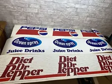 Lot Of Vintage 5ft PVC Wrap Around Banners Ocean Spray Dr Pepper Pepsi Nostalgia