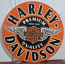 Harley Davidson Porcelain Enamel Sign 30 x 30 Inches 1 Sided