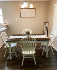 Farmhouse Table and Chairs Dining set Rustic Country Kitchen Table 