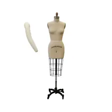 Pro Female Half Body Linen Size 8 Pinnable Dress Form Mannequin with Arm