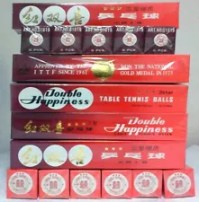 38mm Double Happiness 3 star ping pong balls, white, one dozen***ON SALE