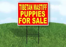 Tibetan Mastiff PUPPIES FOR SALE YELLOW RED Yard Sign Road with Stand LAWN SIGN