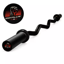 48" Phosphate Steel Olympic EZ Curl Bar 28mm Grip Home Gym Fitness Equipment