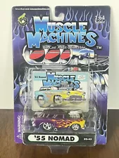 2002 Muscle Machines '55 Nomad Purple Flames Diecast 1:64 Funline Vehicle 02-43