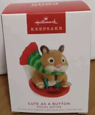 Hallmark Hamster --Cute as a Button-- Special Edition 2023 Ornament