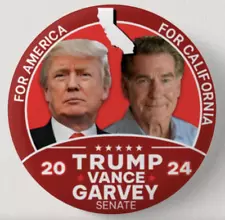 Donald Trump Steve Garvey California 3" Pin Button Republican Senate Pres 2024