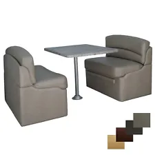 RecPro RV Dinette Seating Set 2 Dining Booths With Table And Surface Mount Legs