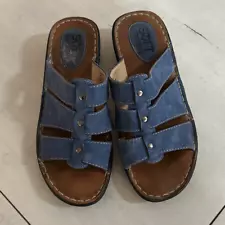 Denim Blue Slip On Sandals