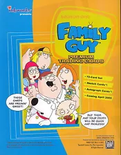 Family Guy Season 1 2005 Inkworks Promo Promotional Sell Sale Sheet