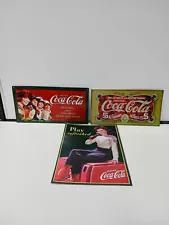 Bundle of 3 Metal Coca-Cola Signs