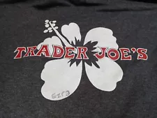 Trader Joe's Size Large Grey Gray Pullover Hibiscus Logo Hoodie Men's L