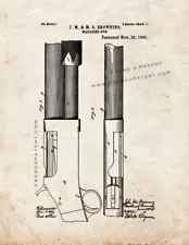 Winchester 1893 and 1897 pump action Shotguns Patent Print Old Look