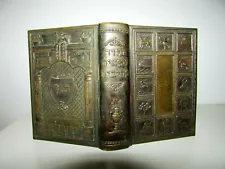 ANTIQUE HEBREW JUDAICA TORAH NEVIIM KETUVIM 1954 BOOK BRONZE COVER